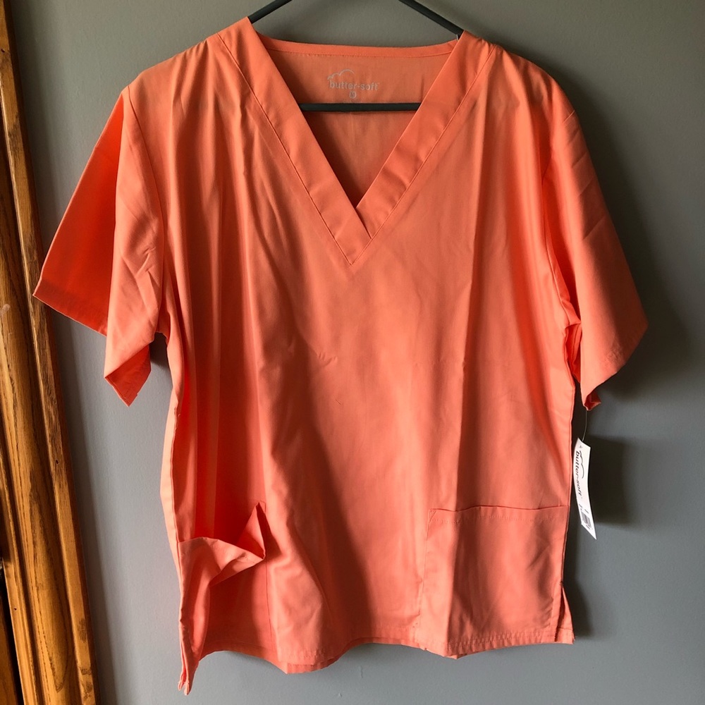 NWT buttersoft bright orange scrub top